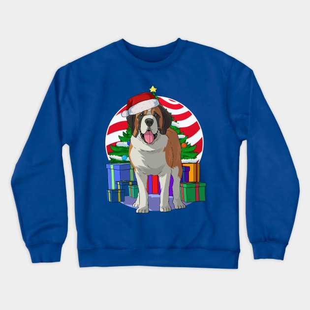 Saint Bernard Dog Christmas Tree Decoration Crewneck Sweatshirt by Noseking